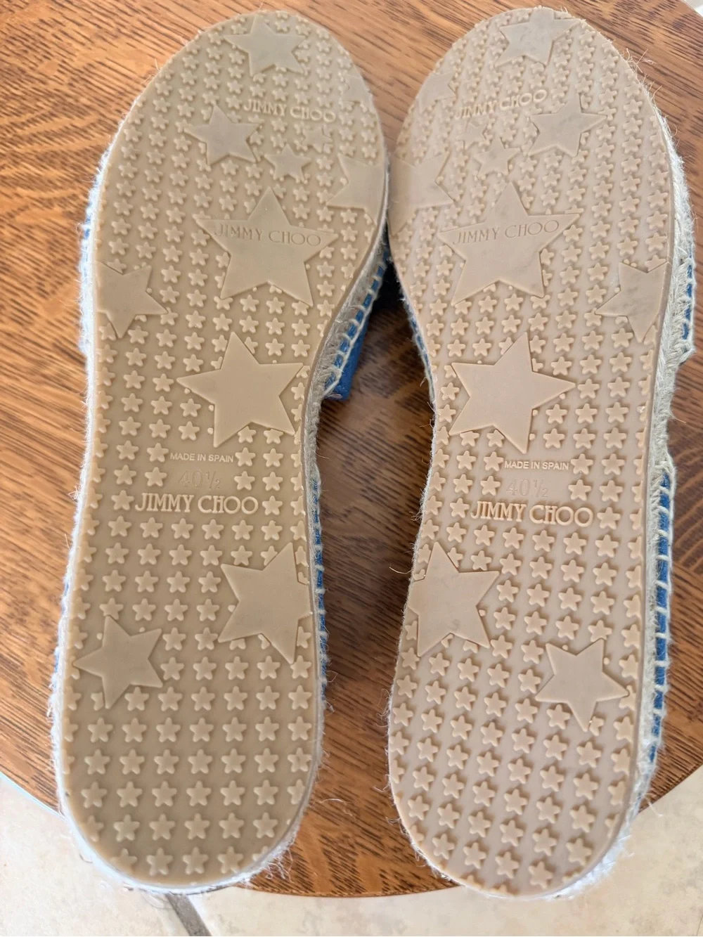 Jimmy Choo Dreya Blue Denim d’Orsay Espadrille Slip-Ons Size 40.5/US10